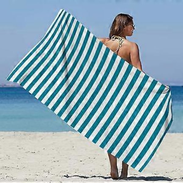 Strandhåndklæde Oversized Stribet Letvægts Pool Håndklæde Voksen Mænd Og Kvinder Svømning Rejsehåndklæde