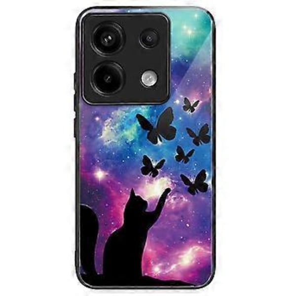 Skal för Xiaomi Redmi Note 13 Pro 5G/Poco X6 5G Härdat Glas+TPU Mönstertryck Baksida Telefonskal Style B