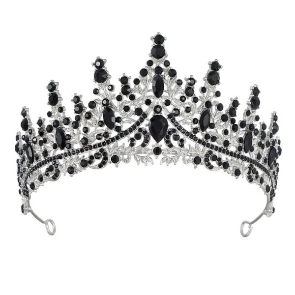 Silver black diamond, women's crystal crown and crown, new luxuri