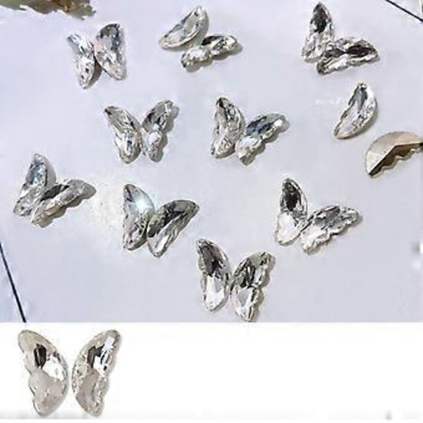 20 kpl Kiiltävä Kristalli Perhos 3D Kynsitaide Koristeet Lumoava Timantti Lasi Seos Litteä Pohja DIY Manikyyri Steriili Muotoilu 01