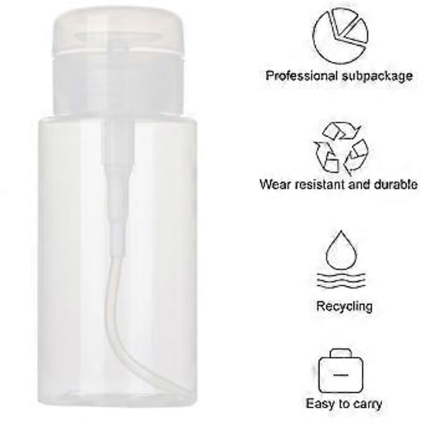 3 stk Sminkefjernerflasker Tomme Pumpeflasker Tomme Reiseflasker Plast Pressflaske for Kvinner 300ml