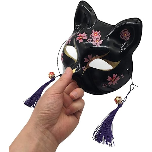 Kitsune rävmask för juldräkt, djur cosplay kabuki hal