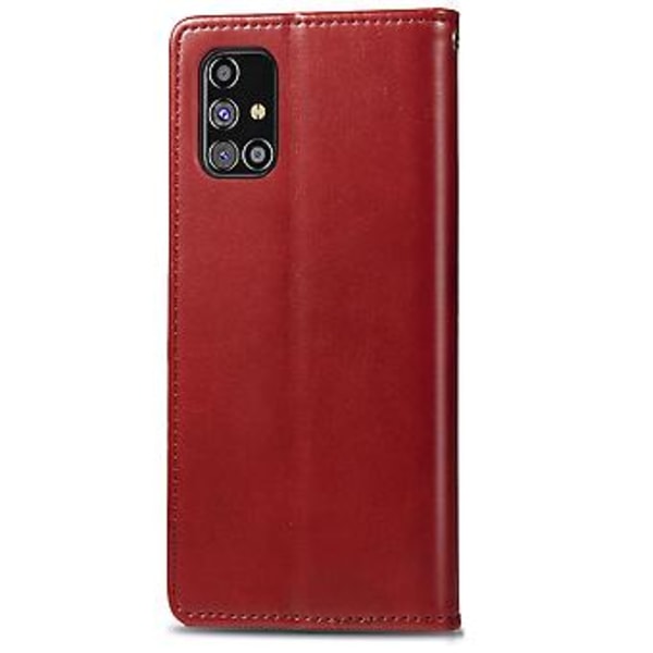 Solid Färgläderfodral För Samsung Galaxy M31s Red