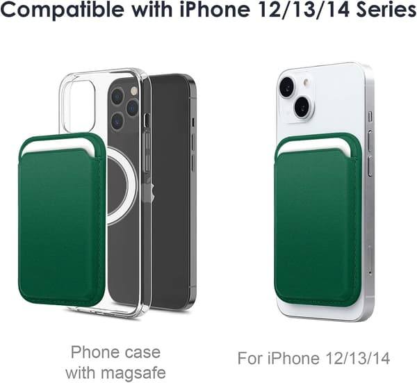 Sequoia Green - Lommebok for iPhone 12/13/14 Mini/Plus/Pro/Max, Ca