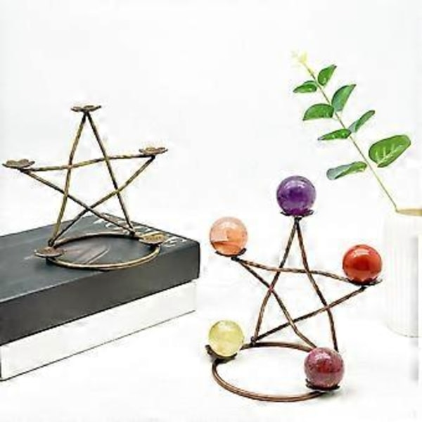 Metall Display Stativ Krystallkule Stativ Tennis Krystall Display Klinkekuler for Steinsamlinger (Antikk Gull) Antique Gold