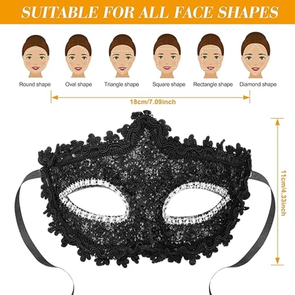 Lady Luck Venetiansk Maske for Menn, Halloween Fest Prom Venetiansk M