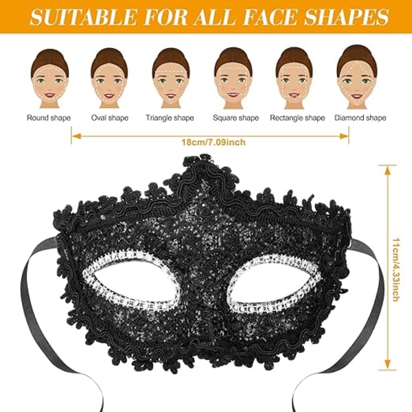 Lady Luck Venetiansk Maske for Menn, Halloween Party Ball Venetiansk M