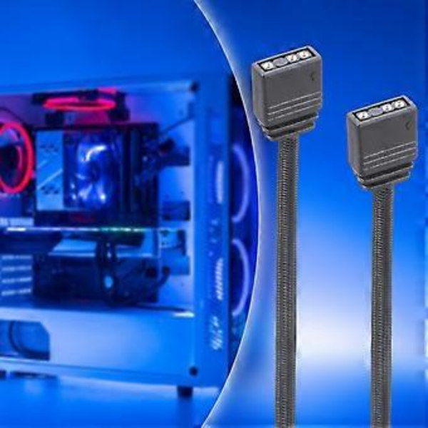 ARGB 3-Pin Splitter Forlængerkabel 24AWG Flad Ledning Til LED-Lysudvidelse Og ARGB Controller Tilslutning 60cm