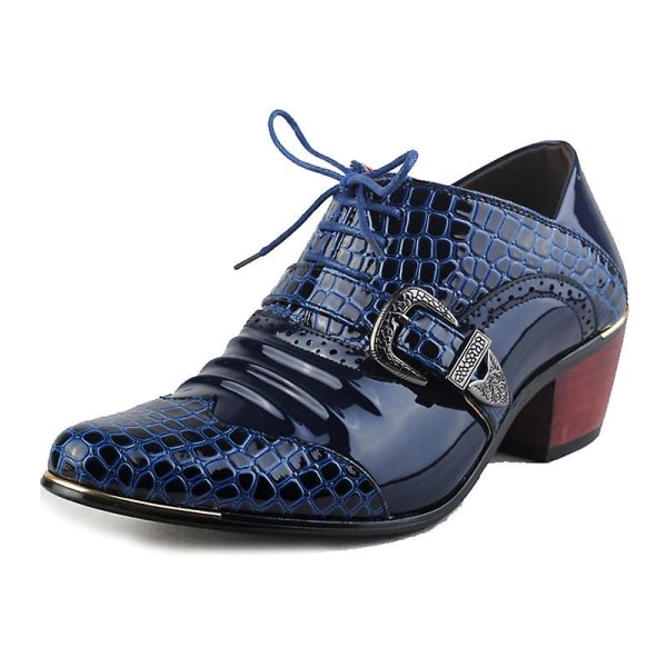 Herr Slip On Lack Läder Smart Casual Skor.41.blå