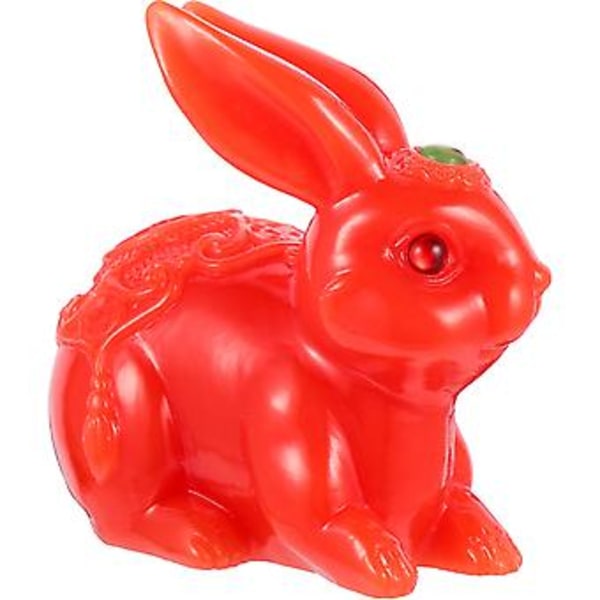 Påskhare Ornament i Resin Liten Påskhare Figurin Kanin Prydnad Skrivbordsdekor Red