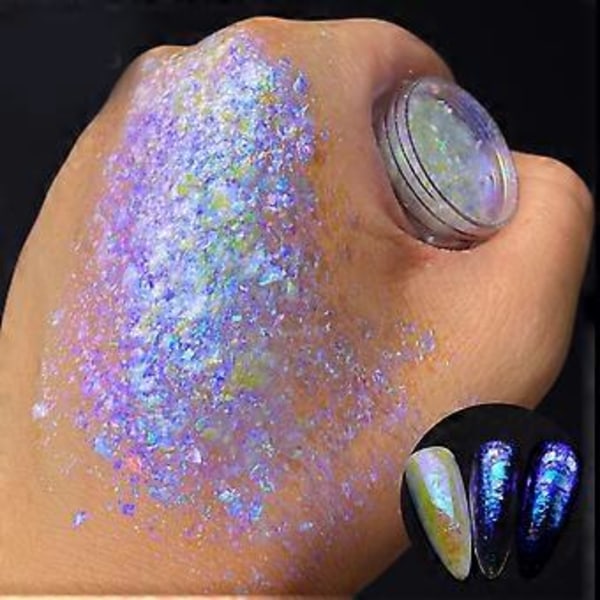 Nagelglitter Reflekterande Flakes Sparkles Reflekterande Färgglada Paljetter Nagellack Manikyr Nagelkonst Dekorationer för Kvinnor 06 6