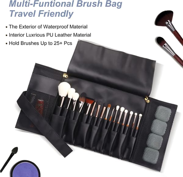 Sort - Makeup børsteholder - Rejse makeup børste etui - Kosmetik
