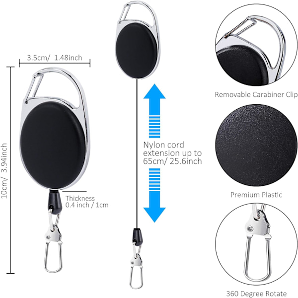 Flugfiske Knåpverktyg med Zinger Retractor Combo, 4 i 1 Fiske