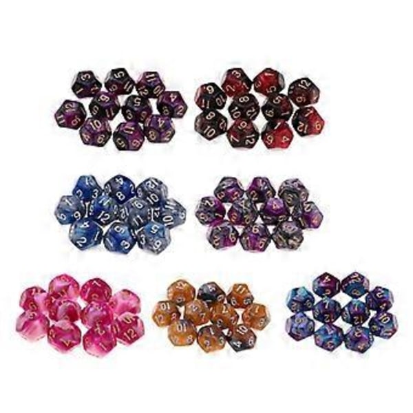 Pöytäpeli 10kpl / setti Nopat D12 D&D Gem 18mm (Violetti+Musta) Purple+Black