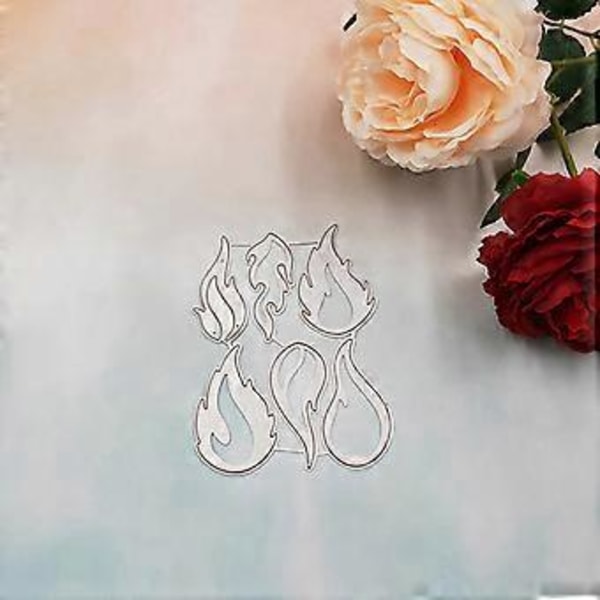 Kolstål Flamma Kostym Skärmall Präglingsstencil Mall DIY Papper A Silver