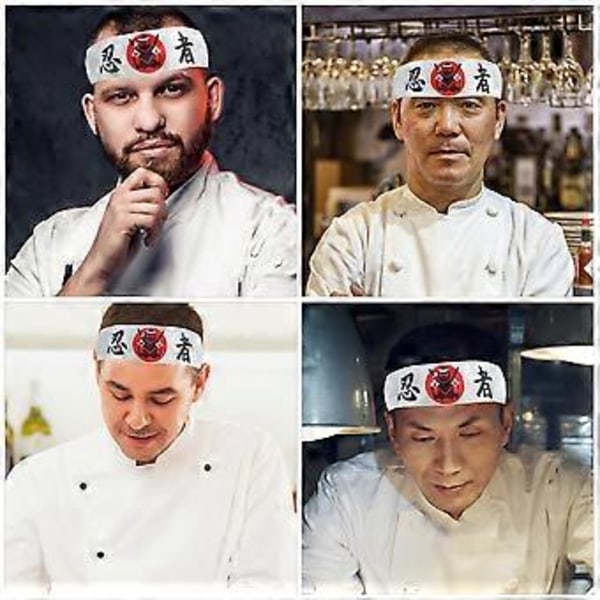 2 stk. Dekorativt pandebånd til kok Japansk stil Karate pandebånd Bærbart kokkepandebånd Kokketilbehør