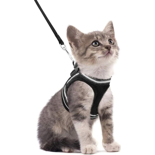 m-størrelse katt/kattunge sikkerhetsbelte med belte, pustende refleks ve
