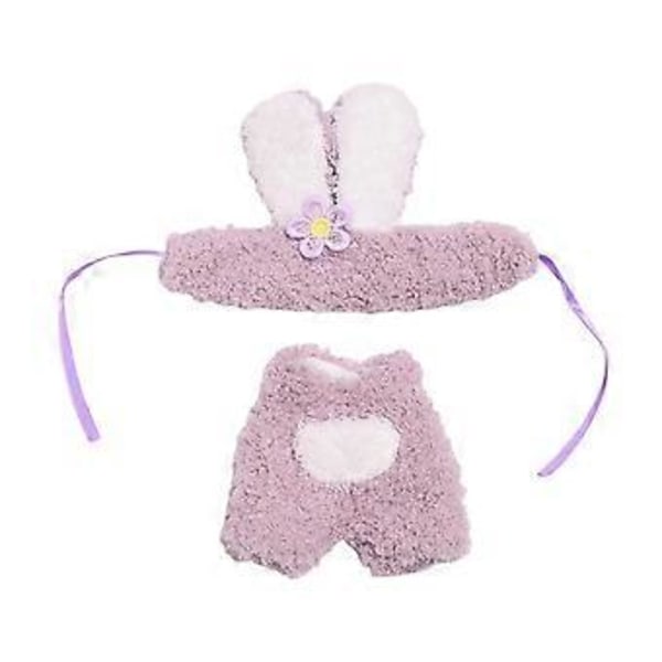 Dukkeklær Søtt Dukkeklærsett, Dukketilbehør Myk Utkledningsdukkeantrekk DIY Dukkeleke for 17cm Dukkerfiolett kanin
