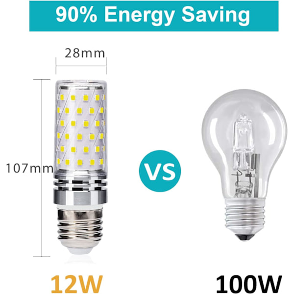 2-pack E27 LED-majslampor 12W motsvarande 100W halogenlampor