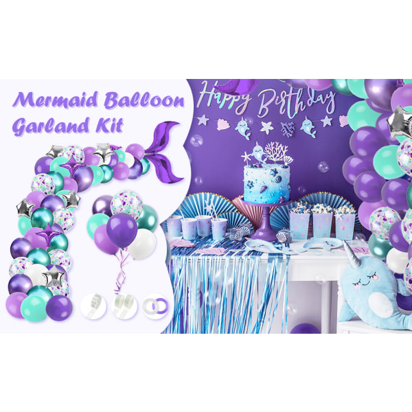 Mermaid Balloon Garland Kit, Mermaid Tail Arch Party Supplies med