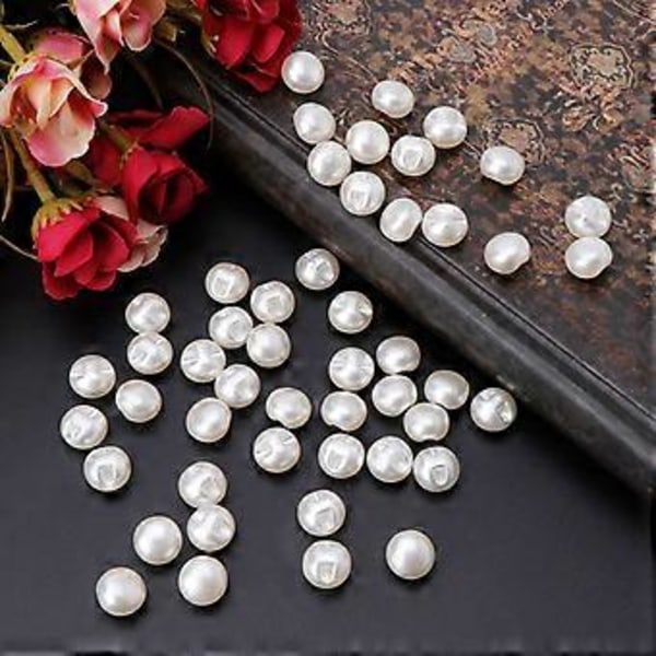 Syperleknapper 50 stk Plast Runde Knapper Sett med Hull DIY Klærverktøy for Hjem Midtpunkt Bryllupslys 11mm 11mm