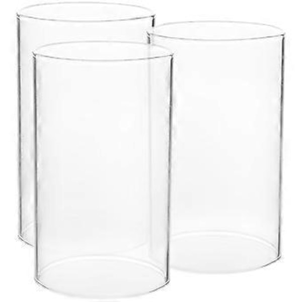 3 st Glas Ljuslykta Glas Ljusstake Tub Skärm Flamma Ljus Skorsten Tubskydd