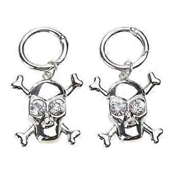 Sæt med 2 spænder med alternative former vedhæng Delikat sko dekoration charme Mørk og trendy sko spænder pynt silver skull 7