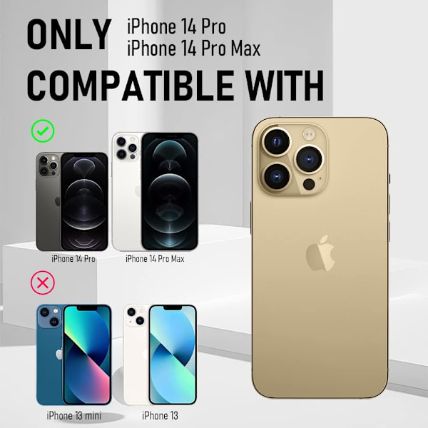 Kultavärinen iPhone 14 Pro/14 Pro Max Kameransuojain, Ultra HD