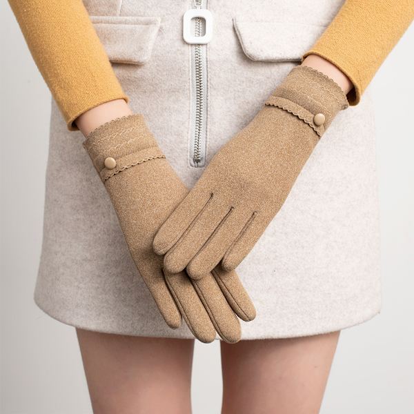 Lyseblå vinterhandsker til kvinder og piger, varme touch screen-handsker