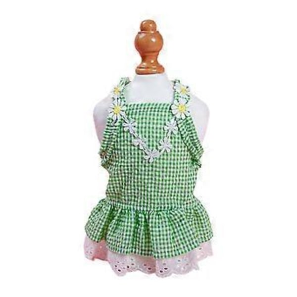 Flickhund Kläder Kostym Kläder Födelsedagsfest Klänningar Valp Blommig Klänning Spets Högtidsfest Kostymer Grön XS Green XL