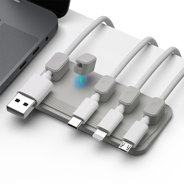 1PC Harmaa Kaapelit Klipsit Magneettinen Kaapelinsidonta Johto Järjestää