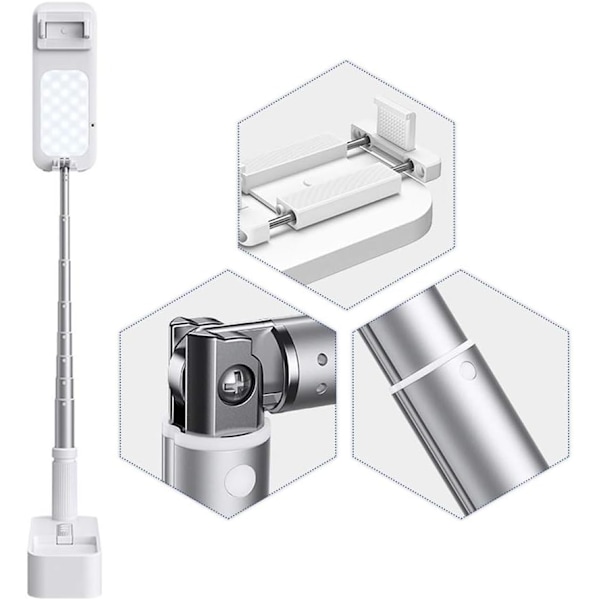 Udvidbar, foldbar og 360° roterbar selfie-stick med multi-f
