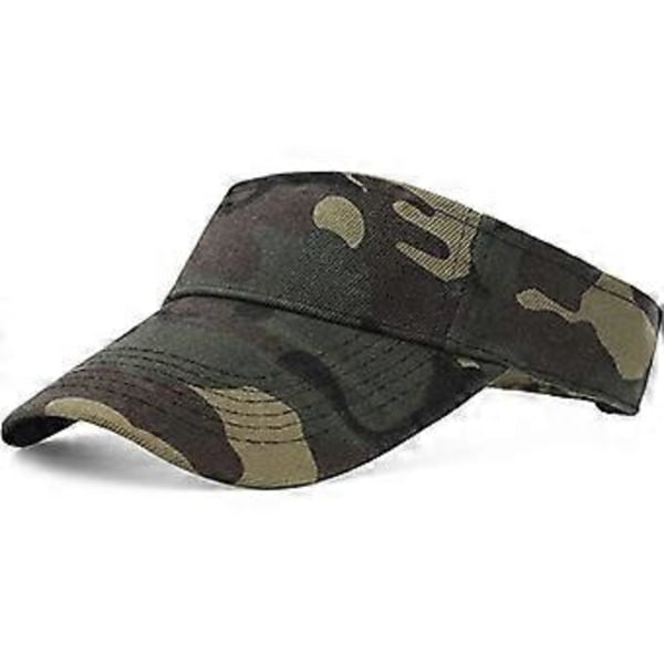 Kesäinen aurinkolippalakki, painettu urheilu tennislippis naisille tytöille, Camo vihreä Camo Green