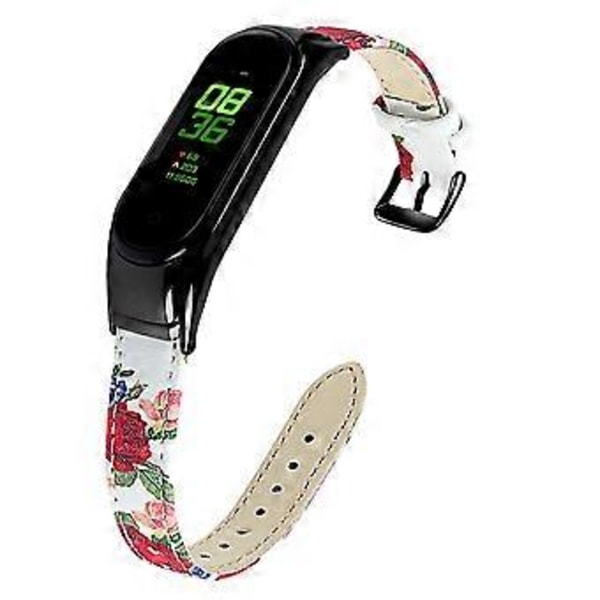 För Xiaomi Smart Band 8 Äkta Läderarmband med Svart Klockfodral Style N