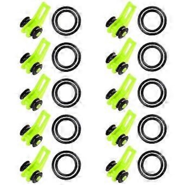 10st/5st/1st Plast Fiskekrok Säker Hållare Keeper Betestillbehör Krokar green 10pcs