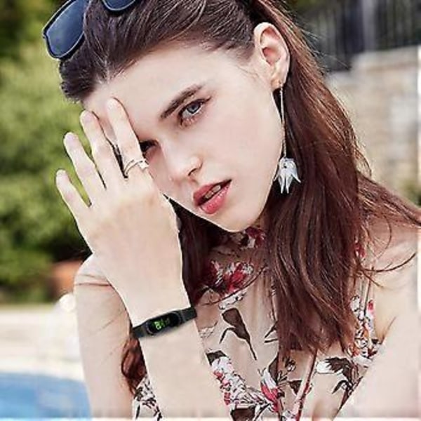 Til Xiaomi Smart Band 8 Ægte Læderrem med Sort Urkasse Style D