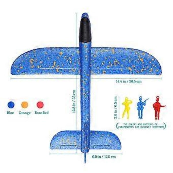 Toyvian 3 kpl Liitävät Lento Lelut Kevyet Heittokoneet Hauskat Lelut Juhlapalvelukset Lapsille 3 Laskuvarjojääkärin Kanssa (Satunnainen Väri)