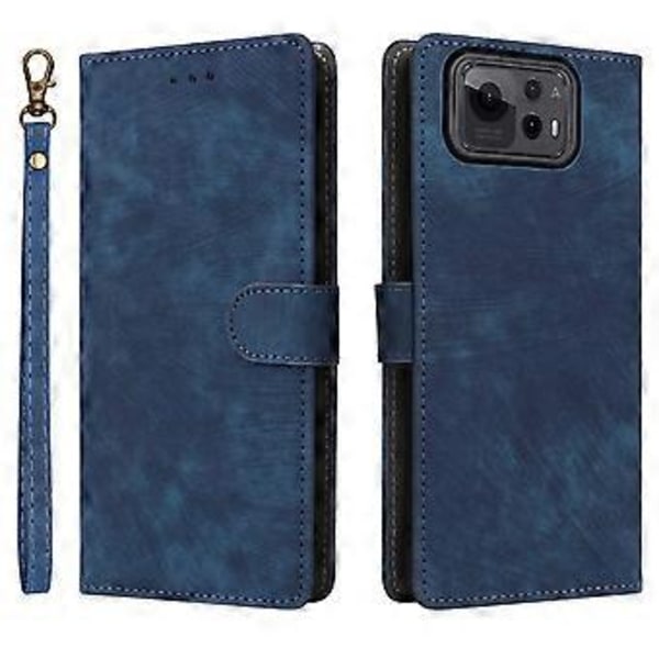 Til Asus Zenfone 12 Ultra 5G Etui Wallet RFID-blokering PU Læder Cover Visningsstativ Blue