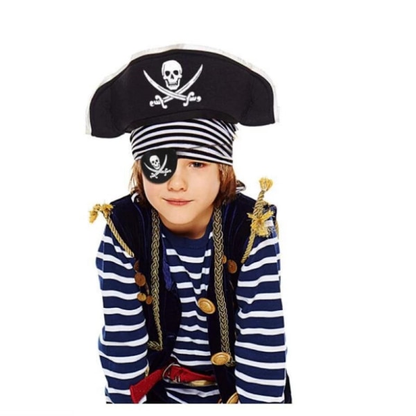 12 stycken Pirate Eye Patches Svart filt Single Eye Skull Kapten