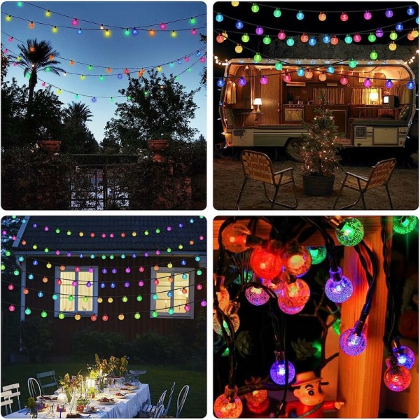 Solar String Lights, 100 LEDs 12M Color Crystal Balls Light, 8 Mo