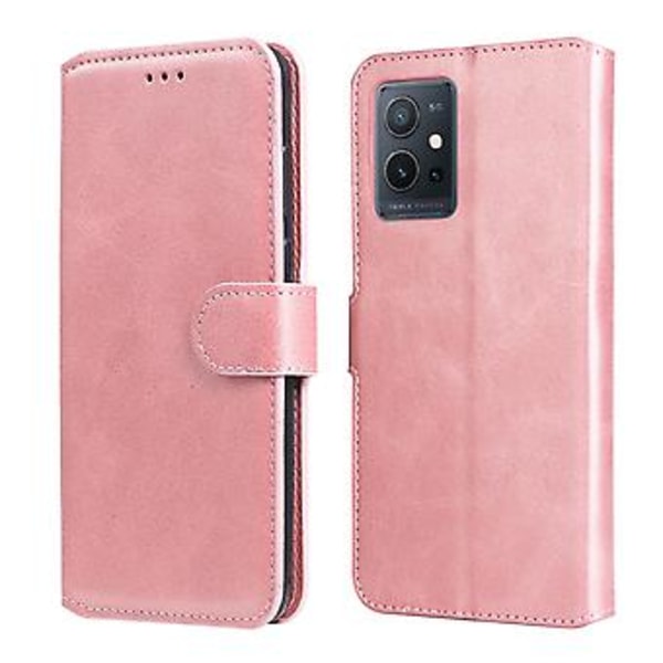 Læderetui til vivo Y55 5G / Y75 5G / T1 5G Rose Gold