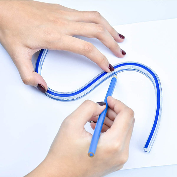 Flexibel linjal, （30CM+60CM） Kurvad linjal, Dubbelsidig kreativ