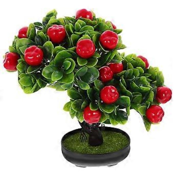 Kunstig frugttræ i potte, falsk frugttræ i potte til skrivebordet, falsk bonsai-ornament As Shown 1