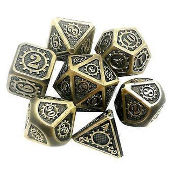 7 stk./pakke Polyhedral Zinklegering til Drageskæl DnD RPG Brætspil Terninger (05) 5