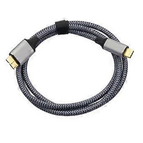 Høyhastighets Type C til MicroB Kabel 5Gbps Data Synkroniserings- og Ladekabel for Harddisk Enheter Grå Grey A