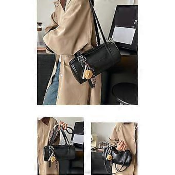 2025 Vinterkollektion Dame Cylinder Håndtaske Stilfuld PU Læder Skuldertaske Multifunktionel Crossbody Taske Kaffe Coffee