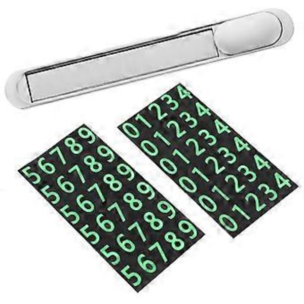 Midlertidigt parkeringskort til bil, aluminiumslegering, justerbar nummerplade til biltelefon