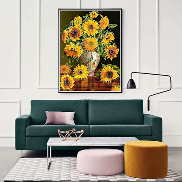 1 stk 5D Diamantmalet Blomst, DIY Diamantmalet Sæt Solsikke