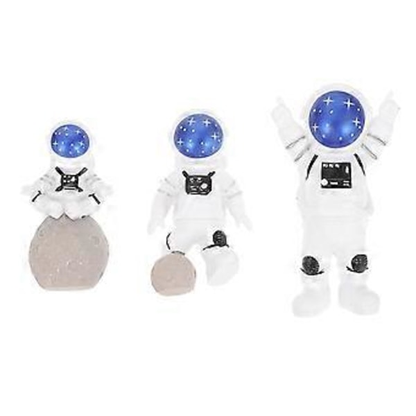 3 st Pojke Billeksaker Yttre Rymden Man Skulptur Astronaut Samlarobjekt Skrivbord Astronaut Prydnad Rymdman Figur Leksak