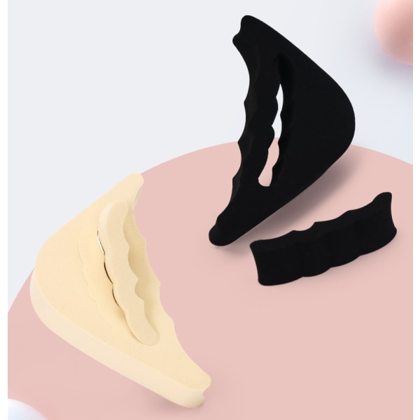 Svart, justerbar tåplugg, innersula med hög klack av svamp, antislip fr